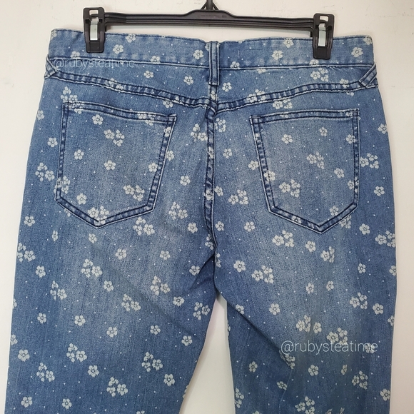 FREE PEOPLE Cute Small Ditsy Floral Print Ankle Crop Skinny Jeans, NEW WITH TAGS - Picture 5 of 8